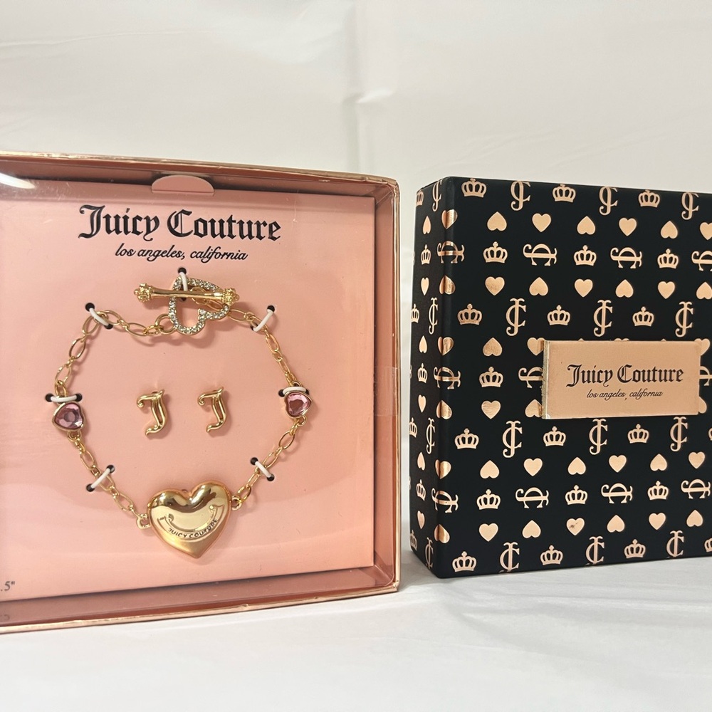 Juicy Couture Gold Bracelet and Earrings Set